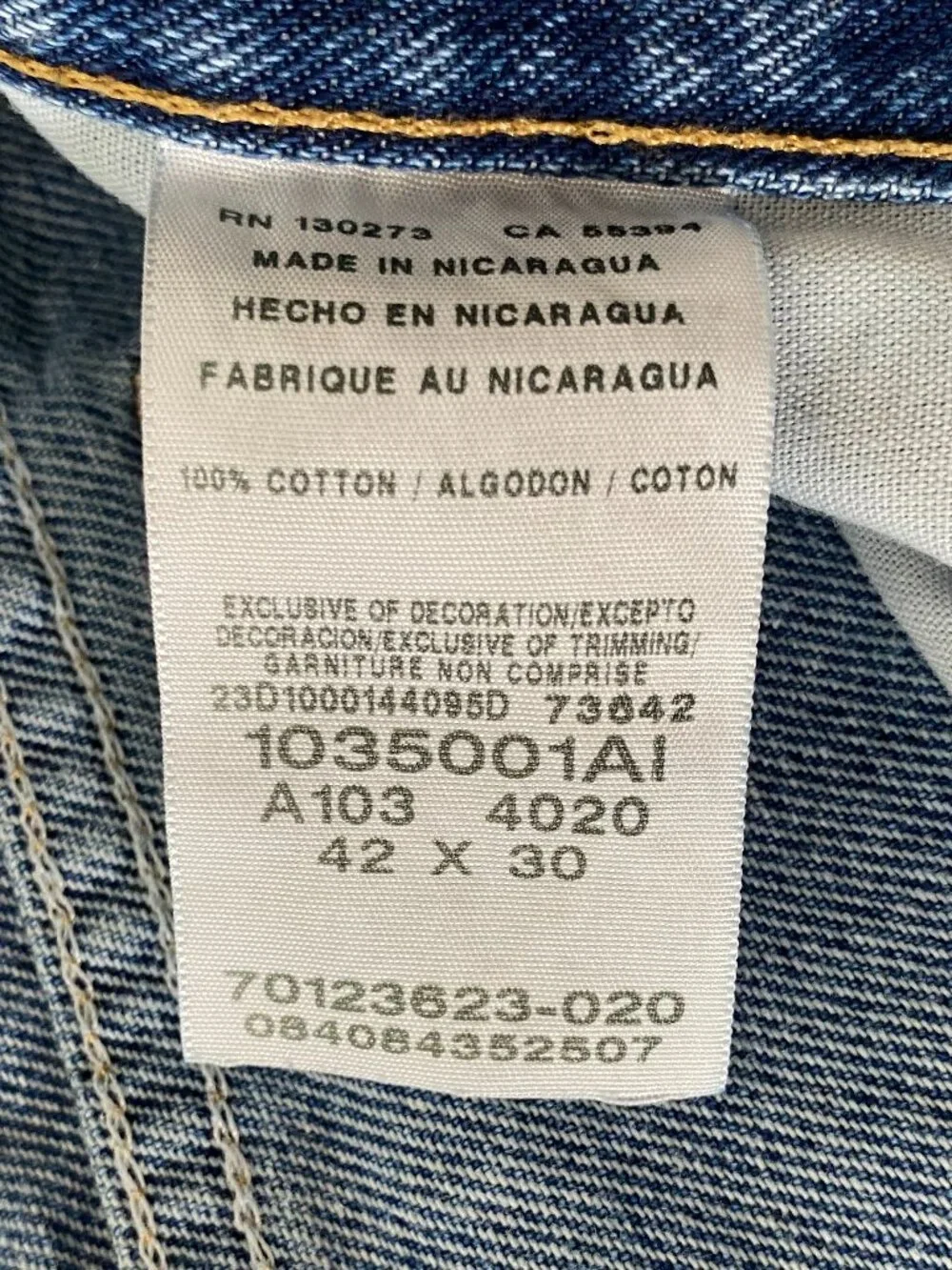 Wrangler Rugged Wear Denim Jeans Men's 42 x 30 High Rise Blue Casual Pants